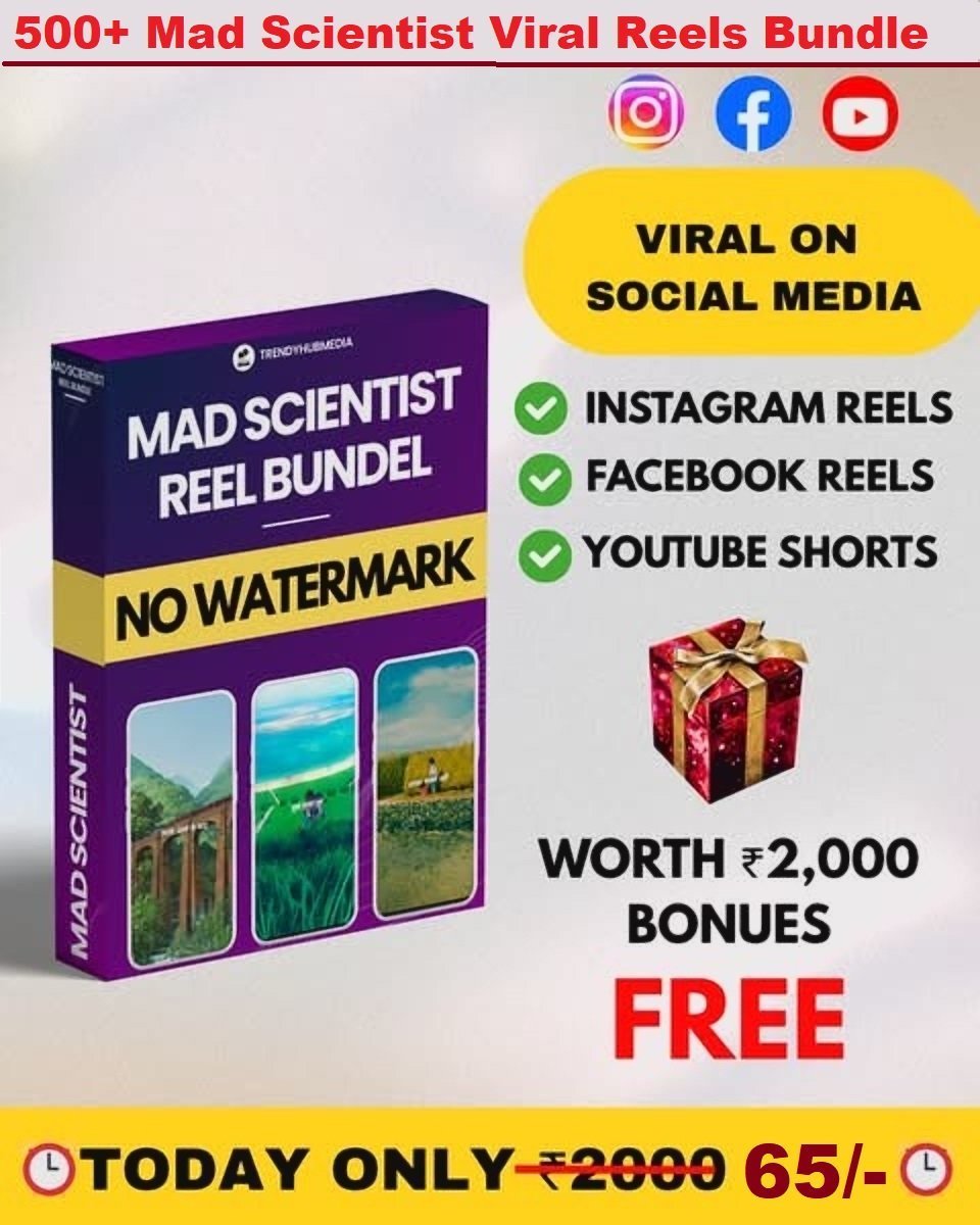 500+ Mad Scientist Viral Reels Bundle